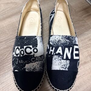 CHANEL Monochrome Logo Espadrilles